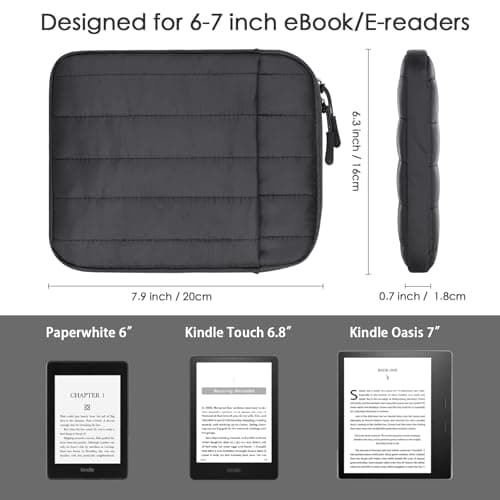 Puffy Sleeve Pouch for 6.8-7 Inch eReader/eBook (Black) — view 2