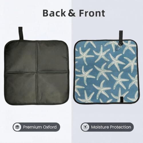 AYYQWE Starfish Coastal Wool Print Foldable Seat Cushion Portable Chair Pad Office Commuting Picnic Camping Outdoor — view 2
