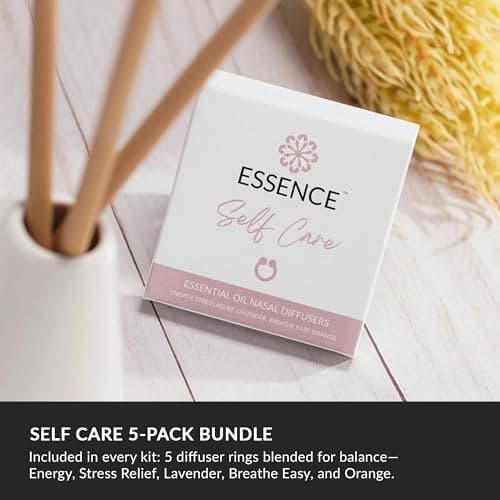 Essence Travel Amenity Kit | Travel Essentials & Travel Size Toiletries Kit | 5-Pack Nasal Diffuser Rings, Sleep Mask, Lotion & Hygiene Kit | Travel Toiletry Kit for Women | Pink Case — view 6