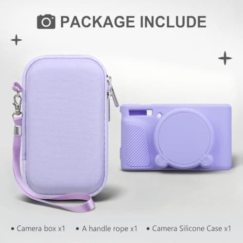 BOVKE Hard Case+Silicone Cover for Canon PowerShot SX740 HS Camera, Purple — view 2