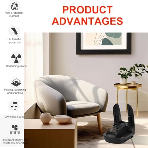 YANGUN Shoe Dryer, boot dryer, Glove Dryer & Boot Warmer with Heat Blower, Portable Adjustable Rack & Timer, Folding Design & Quick Drying for Shoes, Gloves, Hats, Socks, Ski Boots, Smart Panel — view 2