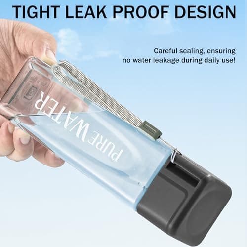ANMEISH Sports Water Bottle 500ml, Pink Plastic Portable Square Water Bottle with Lid, Leak-Proof Reusable Drink Bottle for Sports,Hiking,Gym,Fitness,Outdoor,Cycling,Men & Women — view 4