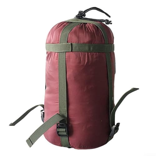 Sleeping Bag Compression Sack, 20L Nylon Stuff Bag with Drawstring for Camping, Hiking, Hammocks and Outdoor Gear Storage – Lightweight &(red)