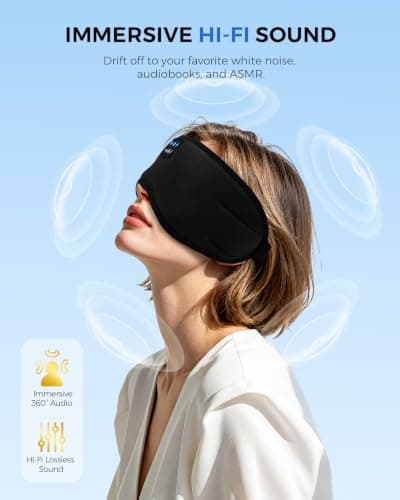 MUSICOZY Cooling Sleep Mask Headphones for Hot&Side Sleepers, 100% Blackout — view 6