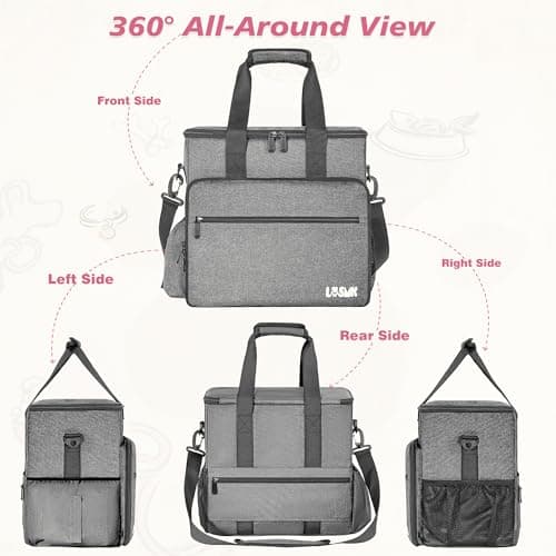 Dog Travel Bag, Includes 2 Food Containers, 2 Foldable Bowls, 1 Feeding Mat — view 5