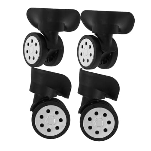 4pcs Black ABS Suitcase Wheel Replacement Silent Swivel Caster