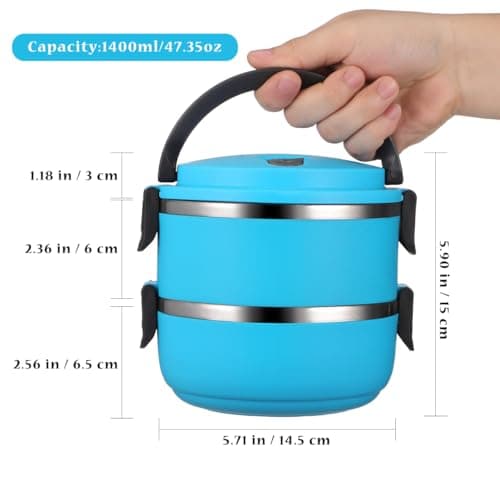 DOITOOL Pet Travel Bowl Double Layer Dog Water Bowl with Handle Leak Proof Food Grade Portable Feeding Container for Outdoor Travel Stackable 2 in 1 Pet Food and Water Storage — view 4