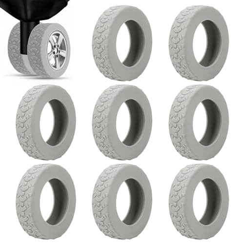 Luggage Wheel Covers 8 Pcs Grey Suitcase Wheel Protectors Cover Universal Fit Anti-Wear Travel Accessories, Protects Wheels from Damage