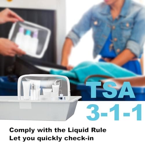 Aucuu Clear Toiletries Bag, 1Pack PVC Waterproof Toiletries Carry Pouch, TSA Approved Travel Toiletry Bag with Zipper, Portable Cosmetic Makeup Bags for Travel Business Trip-White — view 4