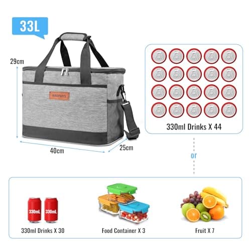 33L Thermal Insulated Cooler Bag Large Waterproof Lunch Bag Reusable — view 2