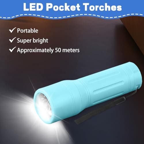 flintronic 5 Pack LED Small Torch, Mini Pocket Flashlight with 9 LEDs, Portable Torches with Lanyard, Super Bright, for Camping Hiking Outdoor Gifts, Batteries Included — view 4