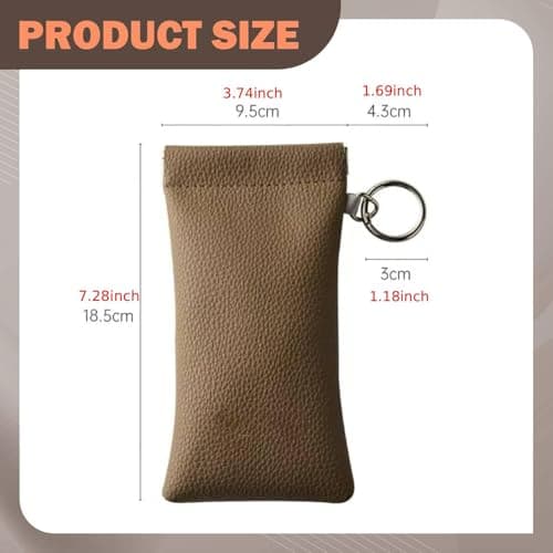 RNXRZANK Sunglasses Pouch Eyeglasses Storage Case Glasses Organizer Bag Soft Faux Leather Compression Resistant Auto Closing with Detachable Strap Suitable for, gray — view 3