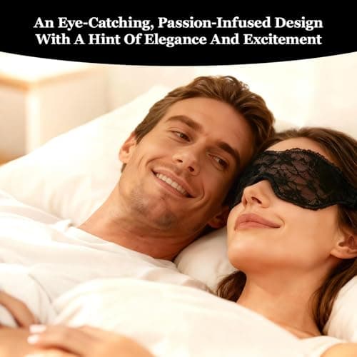 Lace Sleep Mask for Adults, 100% Blackout Anti-Wrinkle Eye Mask with Soft Silk Fabric, Comfortable Sleeping Blindfold for Women & Men, Perfect for Travel and Meditation (Black) — view 4