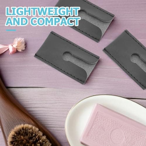 KICHOUSE 6pcs Safety Razor Head Cover Pu Leather Razor Head Protector Compact Stylish Sleek Design Resists Wear and Tear Men’s Grooming Travel Shaving Accessories — view 4