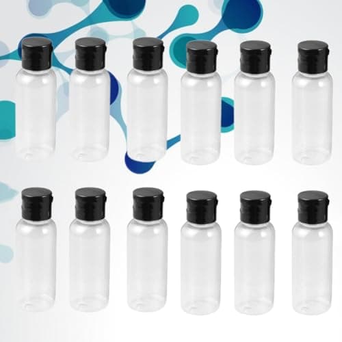 SUPVOX 12pcs Black Refillable Bottle 50ml Plastic Flip Cap Travel Container — view 5