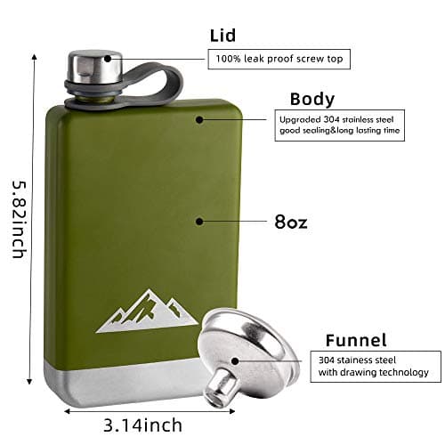 KWANITHINK Stainless Steel Hip Flask 8oz — view 2