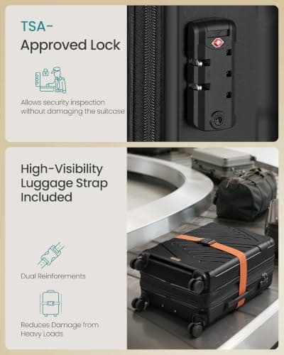 SONGMICS Hard Shell Suitcase, ABS Luggage Trolley with TSA Lock, 24 Inch — view 5