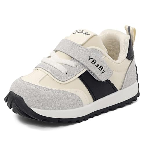 MK MATT KEELY Baby Boys Girls First Walking Shoes Toddlers Slip On Trainers Outdoor Pre Walker Shoes,Beige,Size 5 UK Child
