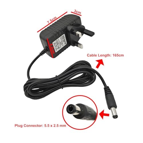 JZK 6V 0.5A Power Supply, 6 V 500mA Adapter, Battery Charger for Child's Electric Car, Children's Electric Motorbike, Kids' Motorcycle, Ride-on Toy, Quad Bike, Sports Car, and other 6V devices — view 3
