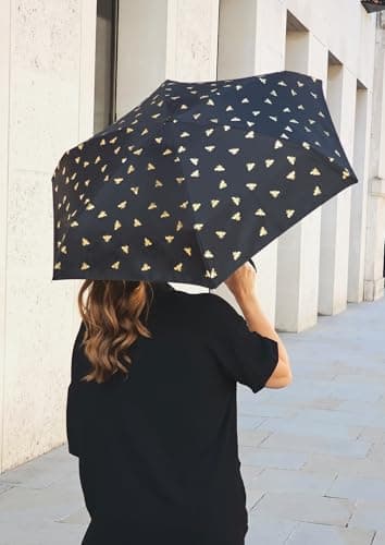 Fulton Tiny Umbrella, Golden Bees Print, Ultra Compact, Lightweight Wind Resistant Frame, UPF50+ — view 4
