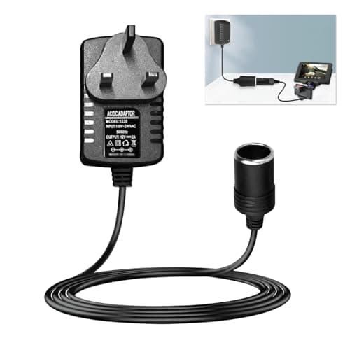 Car Power Inverter, 240v to 12v Adapter DC Car Converter Plug, Cigarette Lighter Adapter to UK Plug, AC to DC Voltage Converter, 2A Power Adapter for Car Appliances, Cigarette Lighter Socket, Black