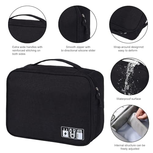 Megcdtr Electronic Organizer, Travel Cable Organiser Bag(Black) — view 4