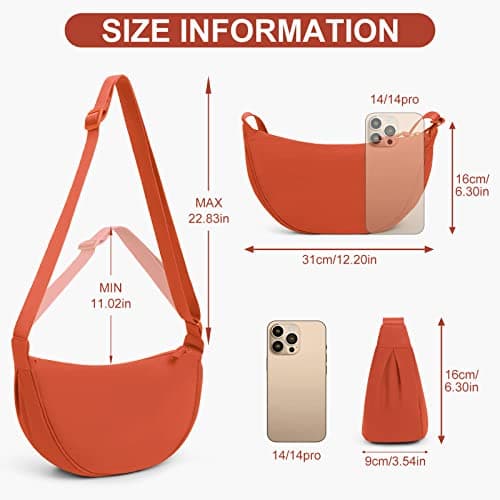 DKIIL NOIYB Women's Nylon Crescent Bag - Hobos Crossbody Shoulder Bag with Adjustable Strap - Solid Color Chest Fanny Pack — view 5