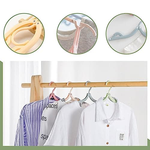 Portable Travel Hangers, 20 PCS Portable Clothes Hangers Save Space, Folding Plastic Clothes Hanger Multifunction Travel Accessories for Holiday Camping and Home Travels Outdoor Camping — view 6