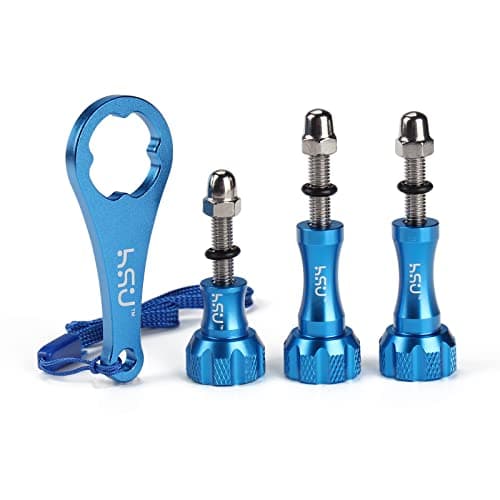 HSU 3PCS Aluminum Alloy Thumbscrew Set for Action Camera Accessories (Blue)