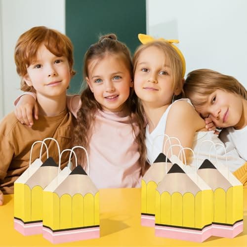 12Pcs Pencil 3D Gift Bags, Teacher Candy Gift Boxes, Novelty School Supply Favor Bags for Back to School, Teacher Appreciation, Student Birthday Party Favors Supplies — view 5