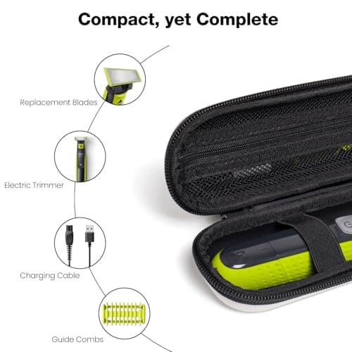 Nincha Travel Case Compatible with Philips Hybrid Electric Trimmer and Shaver, Face + Body Groomer QP2724/90, QP2834/70, QP1924/70, QP6531/70, QP4631/90, Hard Carrying Case, Portable Bag，White — view 4