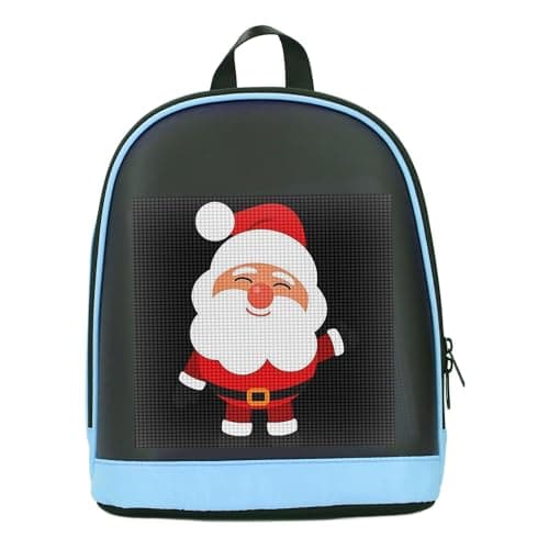 YWBL-WH Programmable LED Backpack, Full Color 64x64 Display App Controlled Storage Bag for Festivals Travel PU Polyester Cotton 1 Pack — view 2