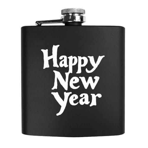Azeeda 'Happy New Year' Pocket Hip Flask - 6oz (HP00035402)