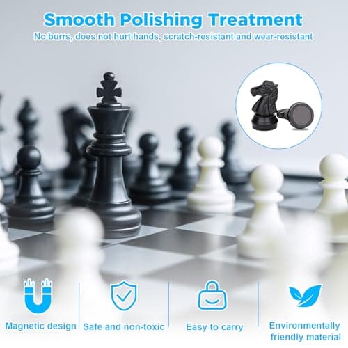 Magnetic Travel Chess Set, Folding Chess Board for Adults(17.5x17.5cm) — view 4