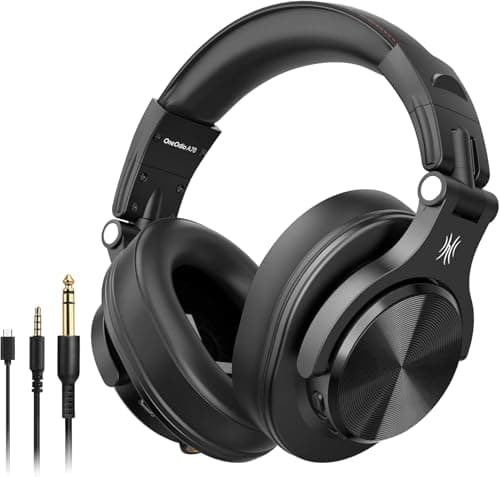 OneOdio A70 Bluetooth Headphones Over Ear, 72 Hrs Playtime, Monitor Level Stereo Sound Quality, Foldable Wireless&Wired DJ Headphone, Professional Studio Headphones for DJ/TV/PC/Phone