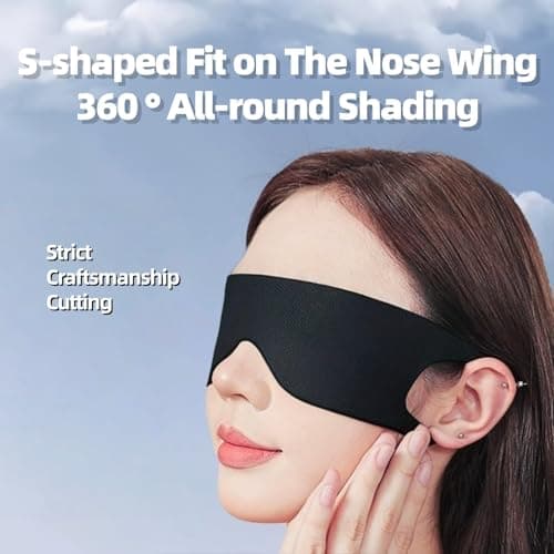 LVNEHAL Sleep Mask, Ultra-Light, Breathable, Zero Pressure, Blockout, Soft, — view 3