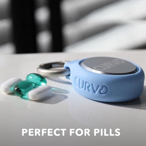 CURVD Premium Carrying Case - Durable Travel Keychain Container, Waterproof Holder for Earplugs, Pills, Coins Compatible with Loop, Eargasm & Vibes, Mini Purse Pill Box Container (Light Blue) — view 6