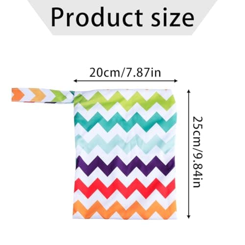 Tabanzhe Wet Bag-Waterproof Wet Dry Bag Washable Cloth Nappy Diaper Bags Portable Swimsuit Cloth Organiser Bag with Zipper for Wet Dry Clothes Storage Travel Beach Pool Gym Yoga — view 2