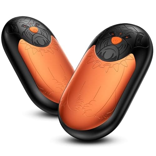 24 Hr Heating Hand Warmer Rechargeable 2 Pack | 6000mAh Electric Hand Warmers with 3 Heating Modes, USB Reusable Portable Pocket for Women Men Camping Hunting Golf(Orange)