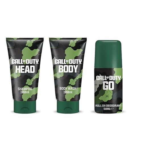 Call of Duty Men's Travel Set with Military-Style Wash Bag, 100ml Body Wash, 100ml Shampoo, 50ml Roll-On Deodorant, Gaming Gift Set — view 4