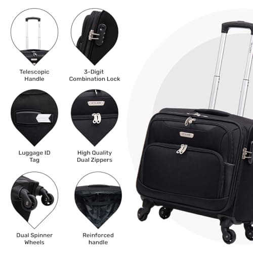 Skylark Lightweight Laptop Bag with Quick-Rolling Wheels and Easy-Access Front Pocket - fits Laptops up to 16 inch (40 cm), Black — view 5