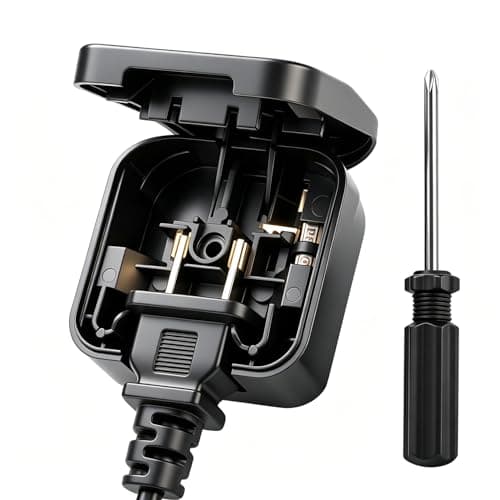 US to UK Plug Adapter 13A with Safety Fuse & Screwdriver