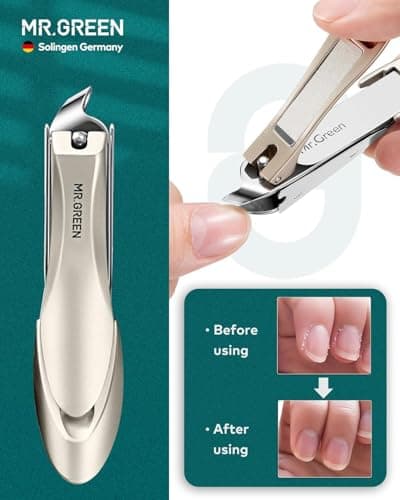 MR.GREEN 9-in-1 Manicure & Pedicure Set – Professional German Stainless Steel Nail Clippers Grooming Kit with Splash-Proof Nail Clipper & Genuine Leather Travel Case (Cognac Brown) — view 4