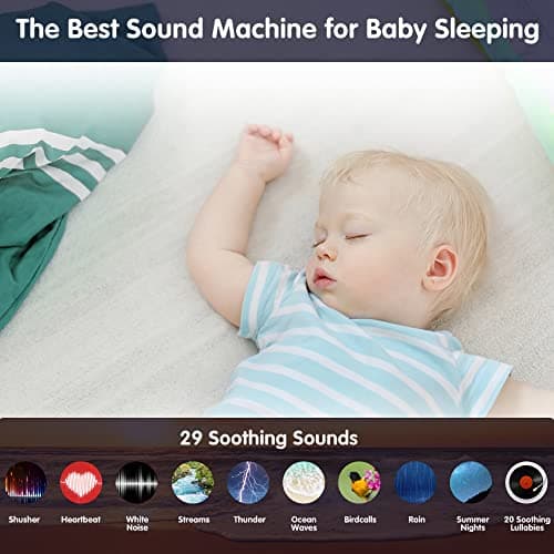 YACHANCE Kids Night Light Projector with White Noise Machine Baby,29 Soothing Sounds Star Projector Sensory Lights Toys for Children Boy Girls Gifts Baby Sound Machine with Timer and Remote — view 3