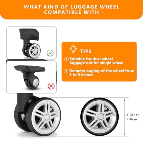Ridegeek Luggage Wheel Covers for Suitcase,14 Pack Luggage Wheel Protector Covers for most 8-spinner Wheels Carry on Luggage, Brown, 0, Colorful Luggage Wheel Protector Covers — view 6
