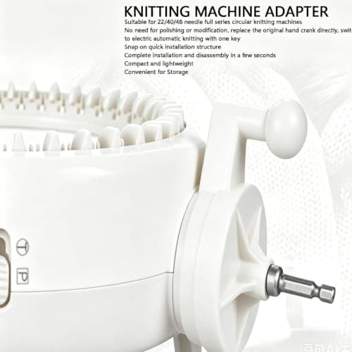 Haofy 180 RPM Knitting Drill Adapter for 22 40 48 Needle (White) — view 4