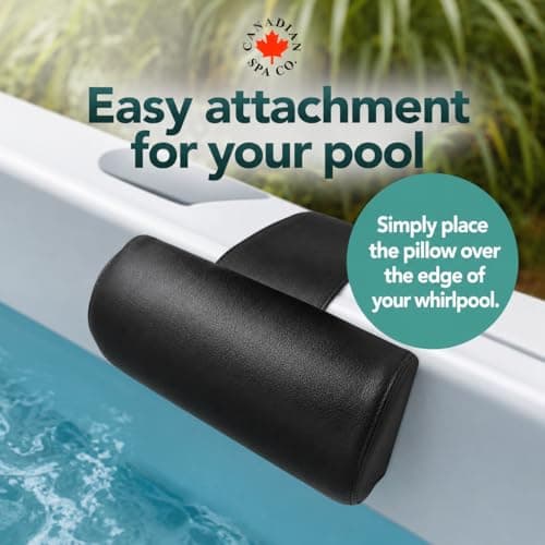 CANADIAN SPA CO. Hot Tub Headrest Outdoor Neck Pillow for Pool Waterproof Half Round Pool Cushion in Black, Hot Tub Accessories — view 4