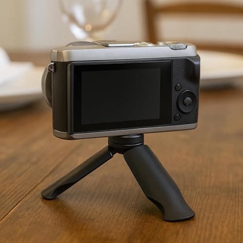 Tabanzhe Mini Tripod Desktop Tripod Stand for Pocket 3 & 2 Camera Portable Small Tabletop Mount with 1/4" Screw Hole for Selfie Stick DLSR Digital Cameras,Black — view 5