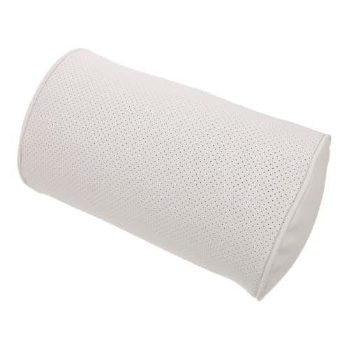 Car Neck Pillow for Adults White Contoured Faux Leather Cotton Support