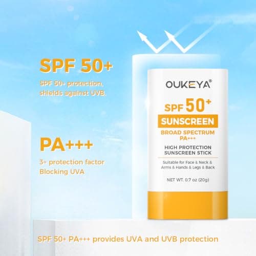 OUKEYA Sunscreen Stick SPF50+ PA++++, Broad Spectrum UVA/UVB Protection, Water-Resistant & Non-Greasy, Matte Finish Sun Block for Face & Body, Outdoor Sports & Daily Use, 0.7 Oz (20g) — view 4